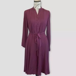 Nanette Lepore Moody Treasury burgundy Shirt Dress Size 4